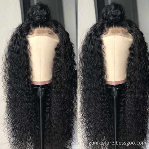 Uniky Raw Indian Hair Wig Vendor Deep Wave Glueless Lace Closure Human Hair Wig Virgin Cuticle Aligned Hair Unprocessed Wig
